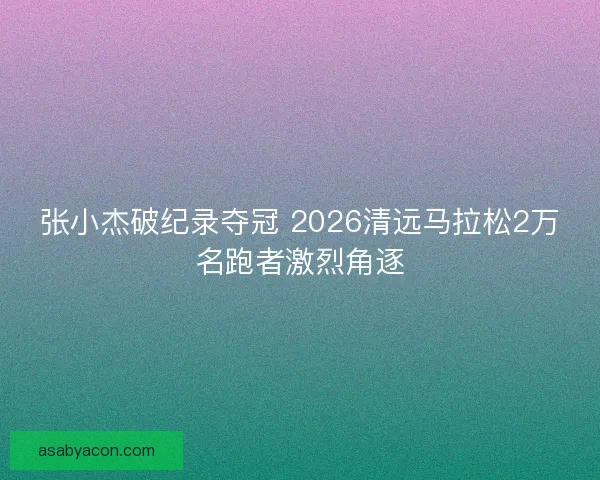 张小杰破纪录夺冠 2026清远马拉松2万名跑者激烈角逐 张小杰破纪录夺冠 2026清远马拉松2万名跑者激烈角逐