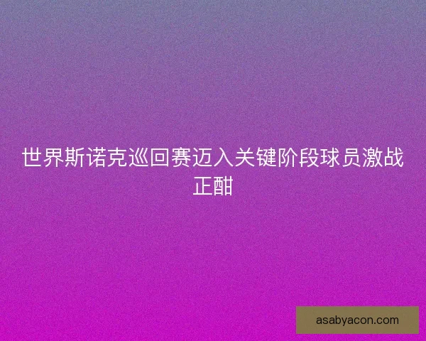 世界斯诺克巡回赛迈入关键阶段球员激战正酣